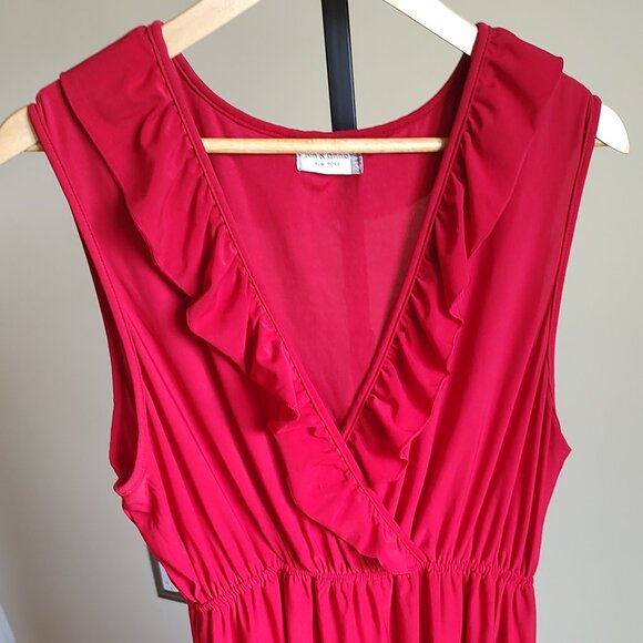 Jon and Anna Red Midi Dress with Ruffle detail - Size XXXL - Picture 1 of 2